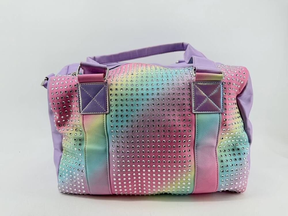 Miss Gwen’s OMG Accessories Rainbow Rhinestone Studded Satchel Handbag
